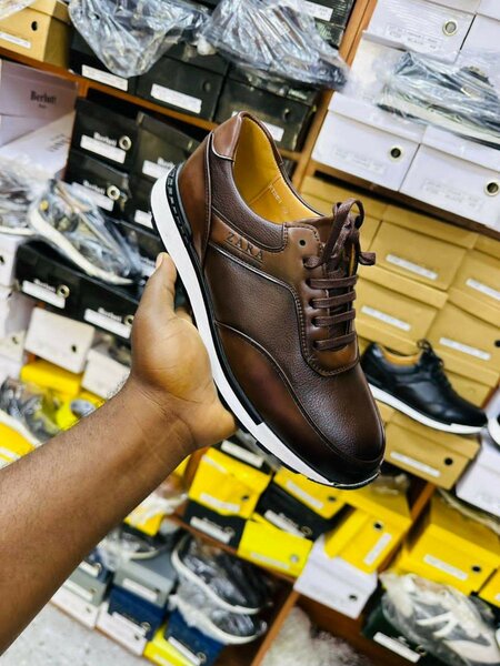 Chaussures Derby en cuir marron