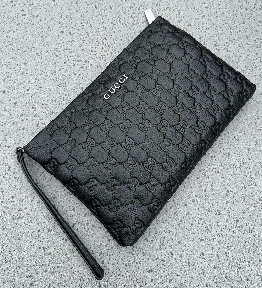 Casual Soft Leather Clutch With Wrist Strap