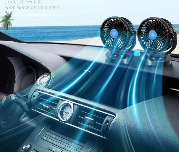 Mini ventilateur pour voiture 2 en 1