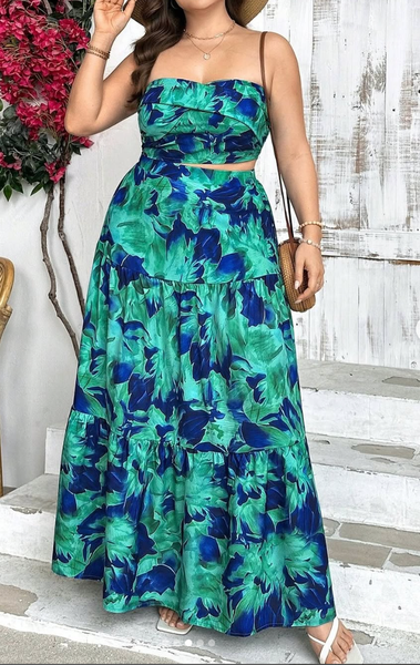 LOVER GIRL FLORAL MAXI TWO PIECE SET