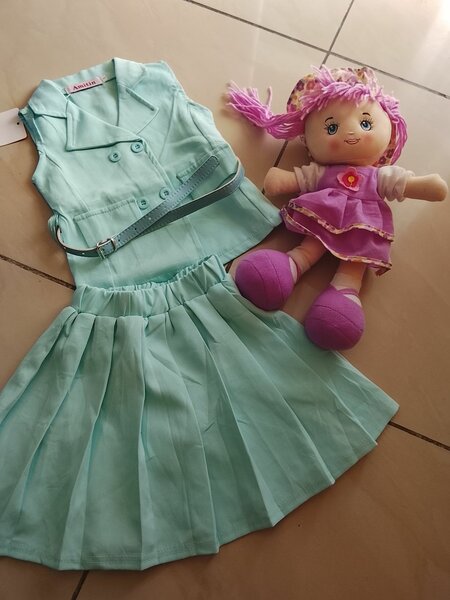 Ensemble robe fille turquoise