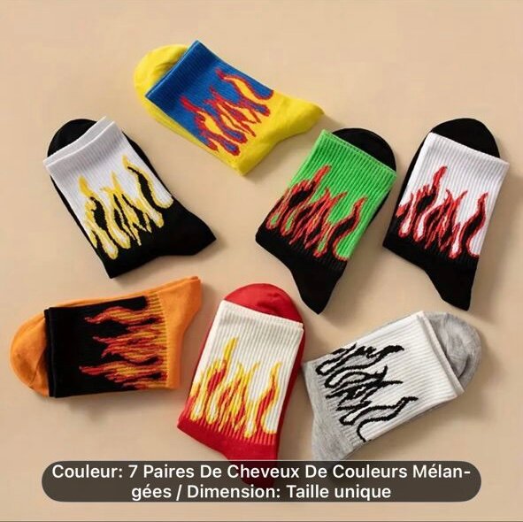 Chaussettes Flamboyantes Multicolores