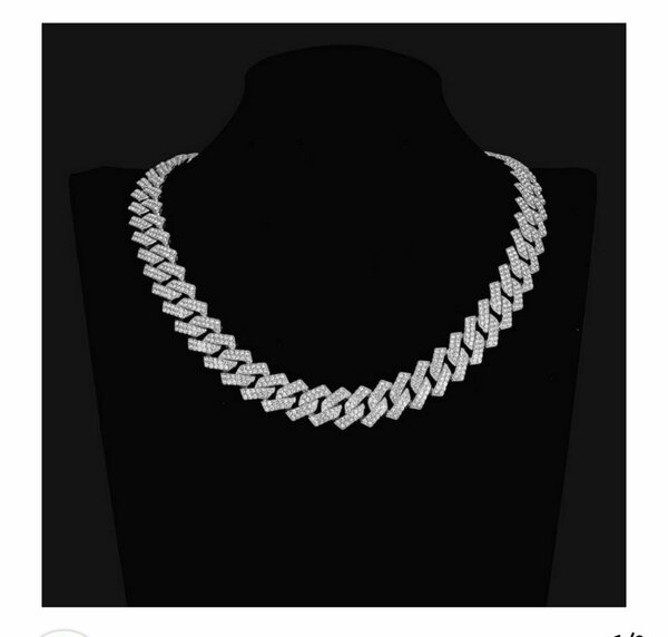 Collier cubain zirconium brillant