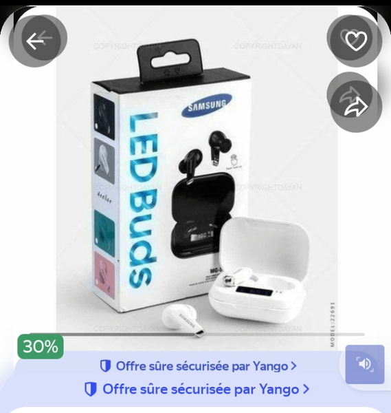 Écouteurs Bluetooth Samsung LED