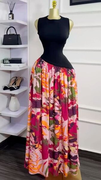 Robe longue élégante et colorée