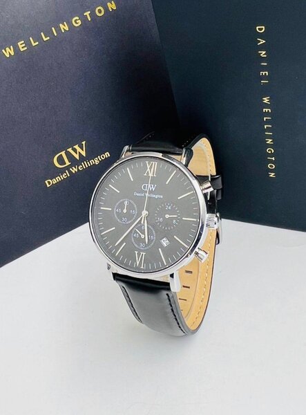 Montre Homme Élégante Cuir Noir