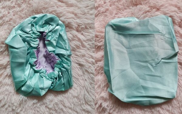 Bonnet en satin grande taille vert