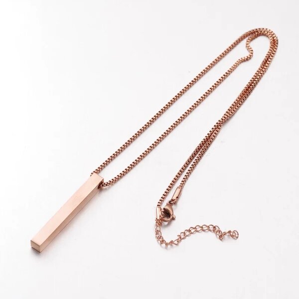 Rose Gold Bar Necklace
