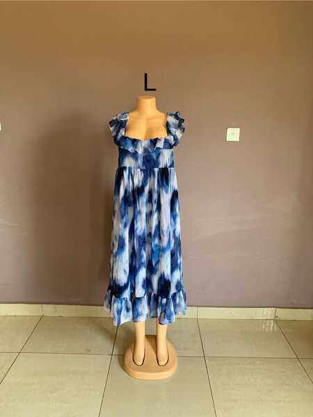 Blue and white floral Dress