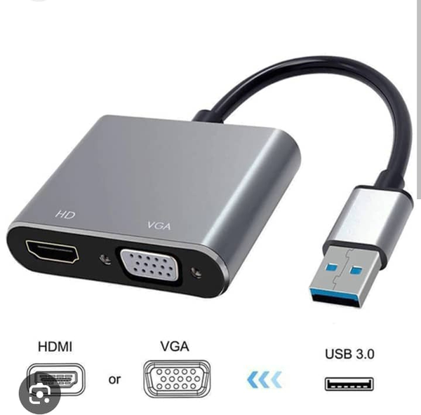 ADAPTATEUR  ENTRÉ USB  SORTIE  HDMI ET VGA