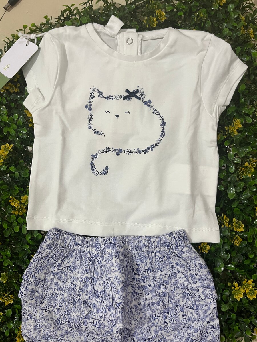 Ensemble Bébé Chat Fleur