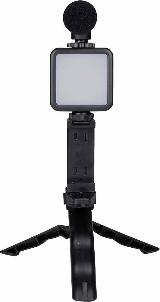Trépied stabilisateur vidéo LED, Micro, support - Noir