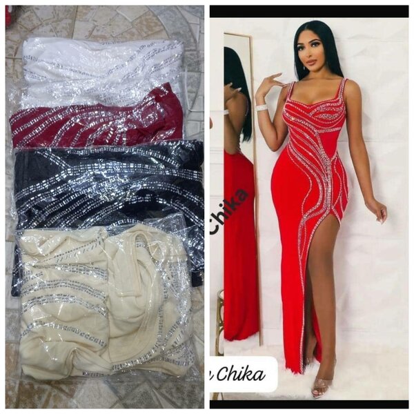 Robe longue élégante fendue