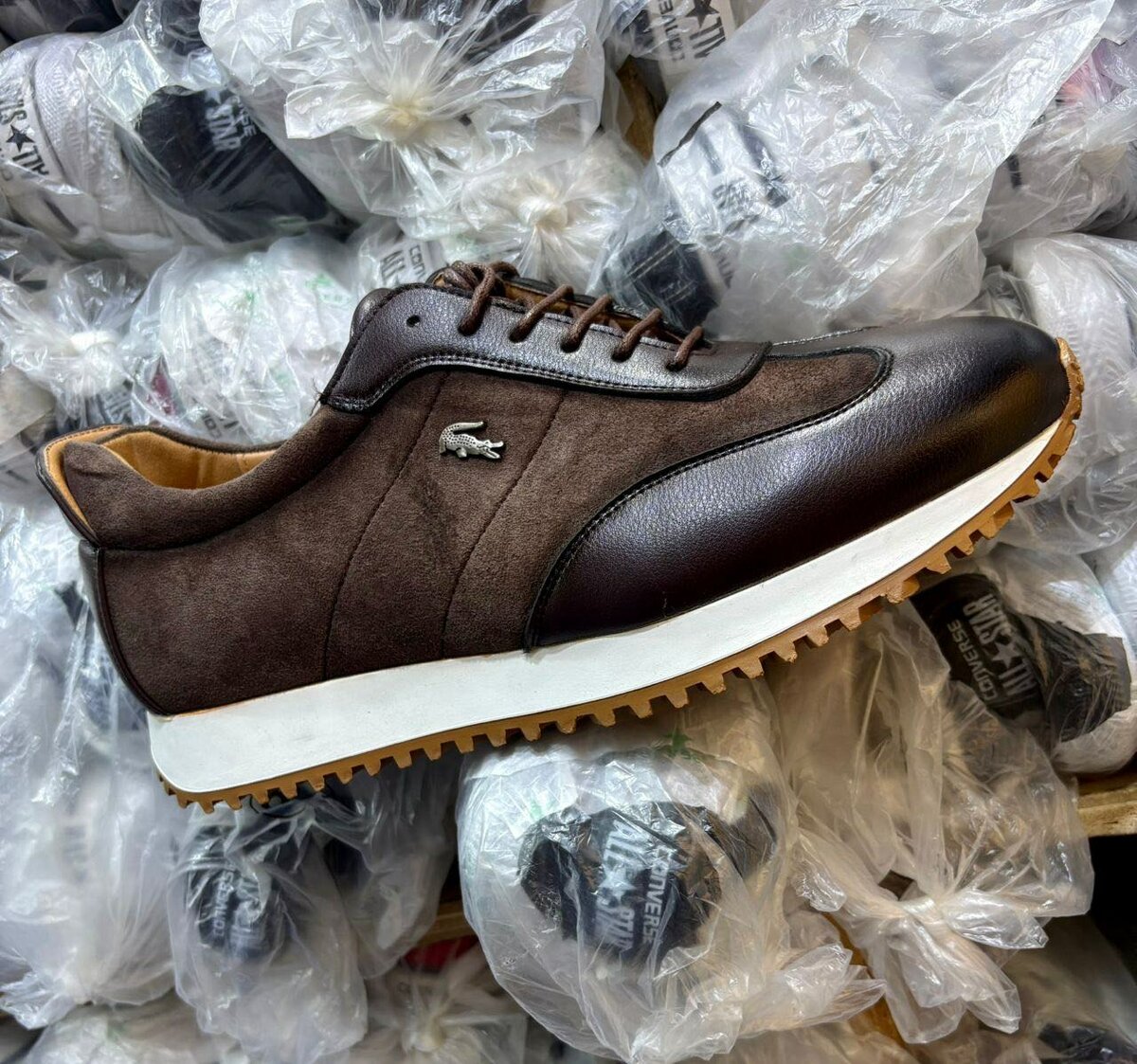 Baskets Lacoste en cuir homme