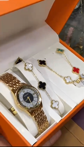 Complet montre, bracelet chaine, bague