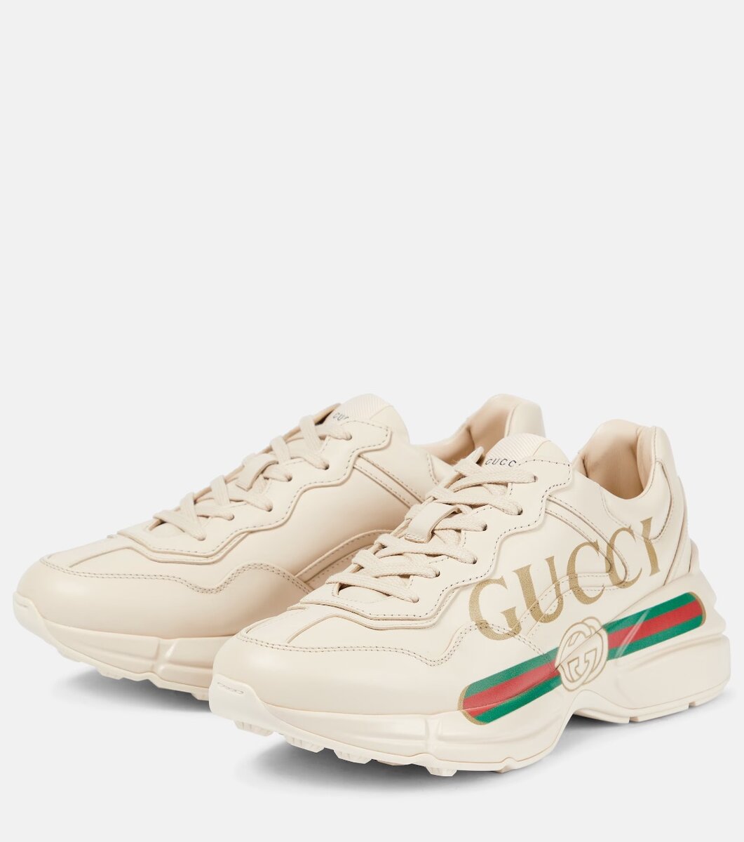 Gucci  Rhyton leather sneakers