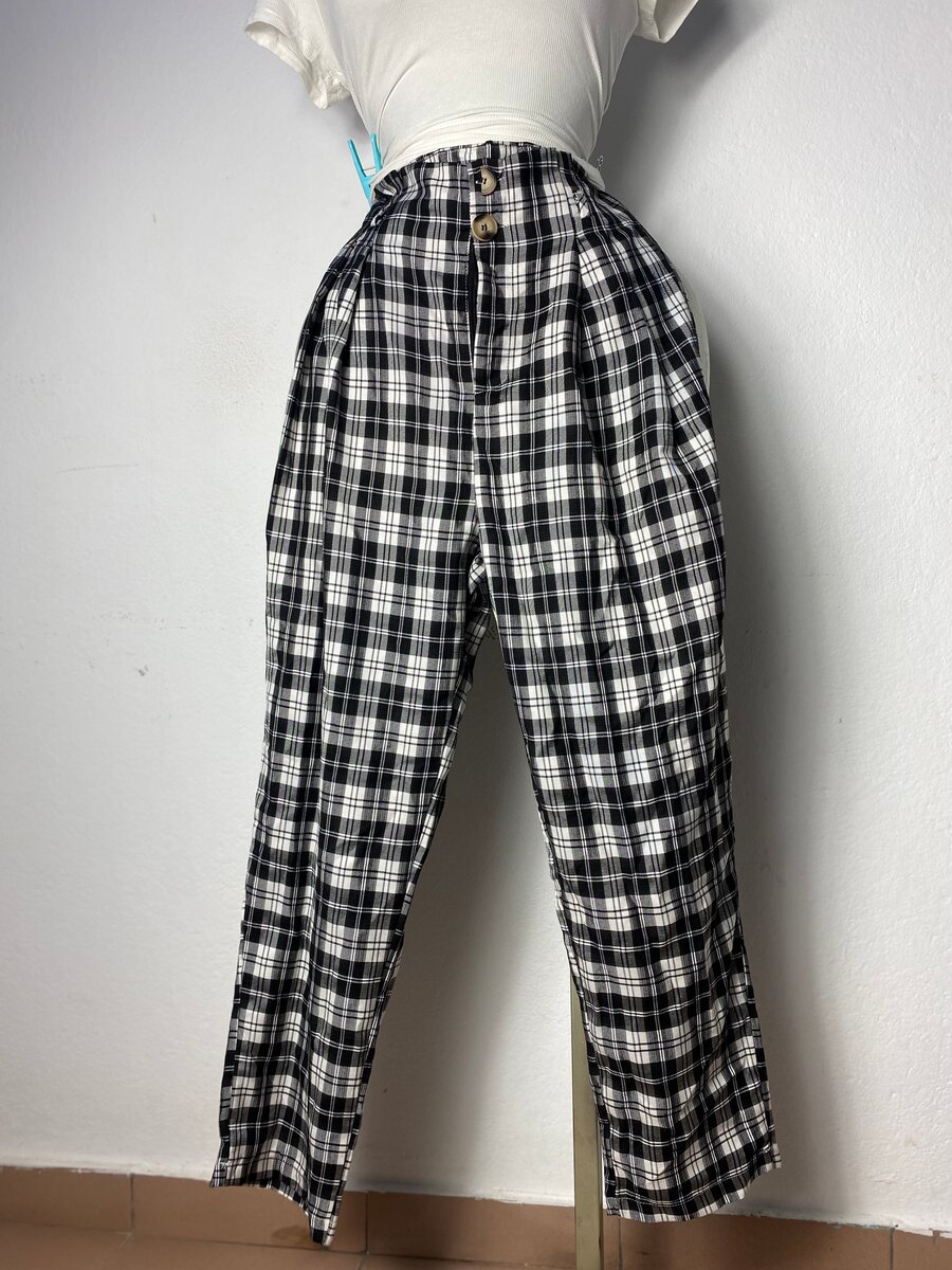 Pantalon à Carreaux Élégant