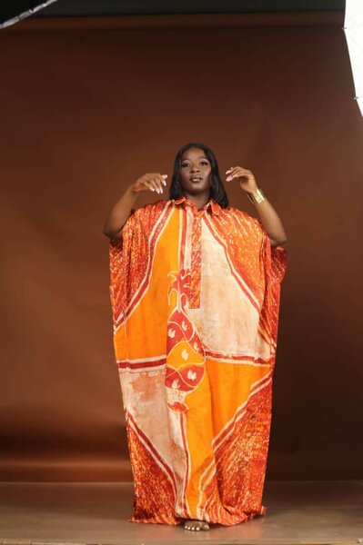 Robe Caftan Orange Éthnique
