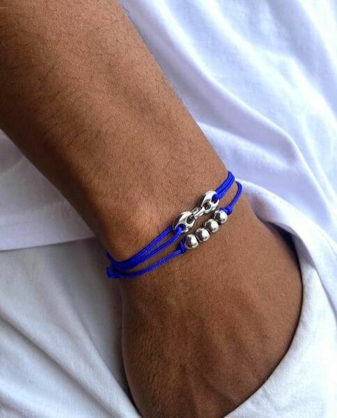 Bracelet en corde bleu