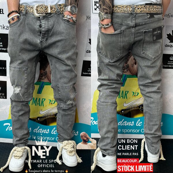 Jeans décontracté homme gris