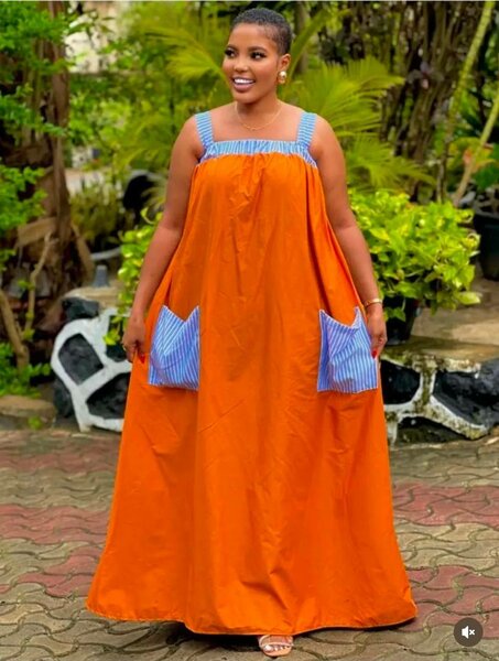 Robe Maxi Colorée avec Poches