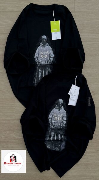 T-shirt noir imprimé élégante