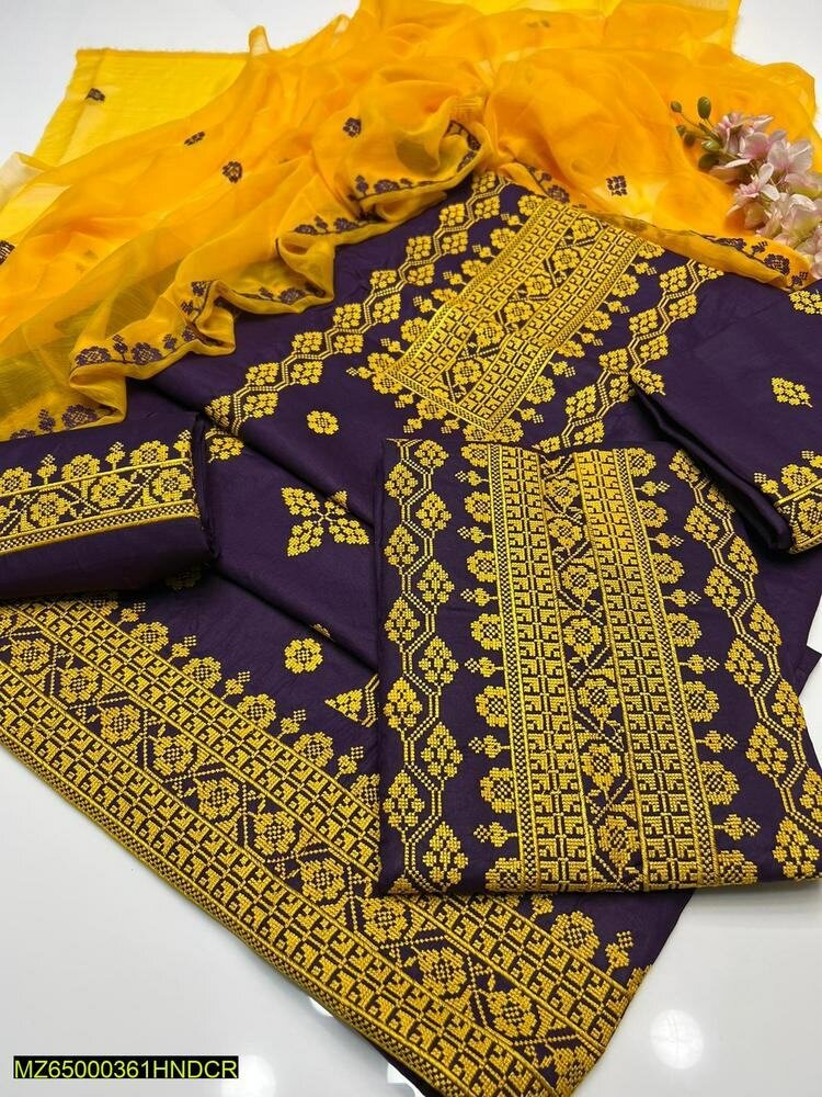 3pc stiched linen suit