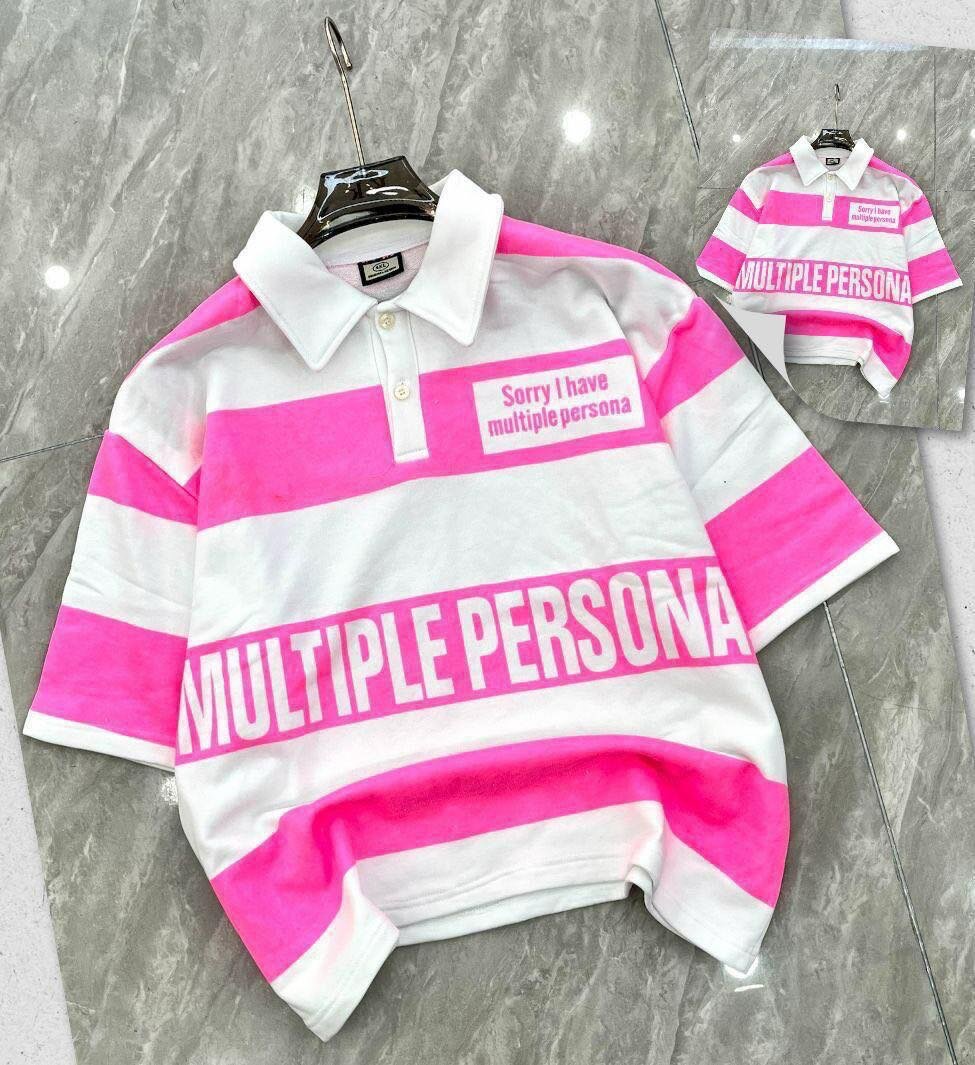 Polo à rayures unisexe mode