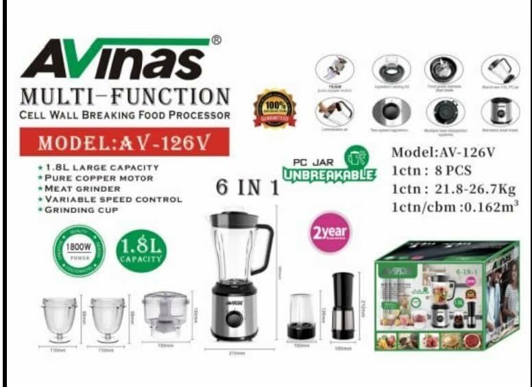 Avinas 6 in 1 Multifunctional Blender