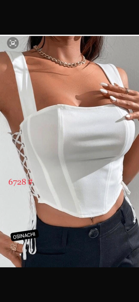 Top bustier blanc pour femme
