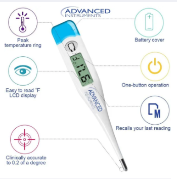 Digital Thermometer | Fast and Accurate Digital Temperature Thermometer | Digital Thermometer for Fever | For Adults and Kids | Easy to Use | Underarm or Rectal | Multipurpose