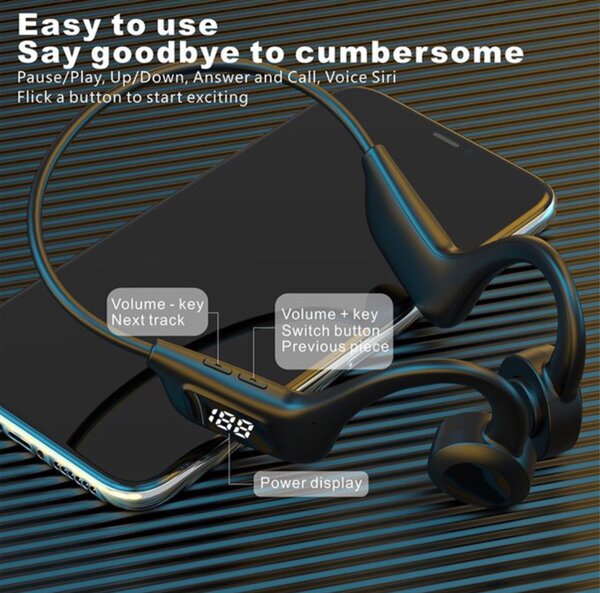 Bluetooth headphones uses memory card Black