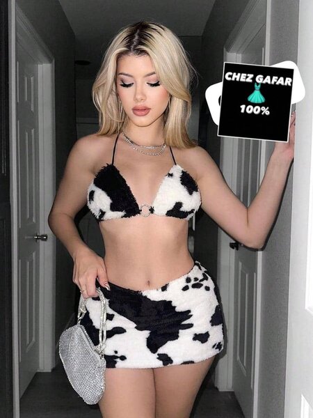 Ensemble bikini imprimé vache