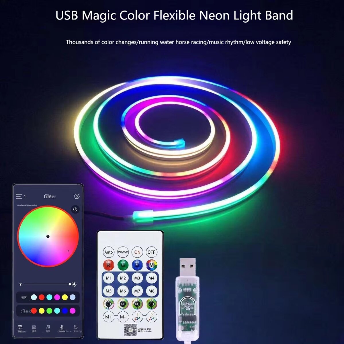 Bande LED Néon RGB USB