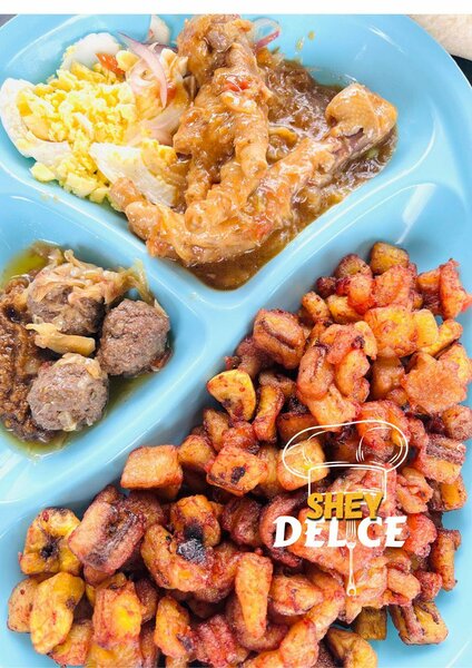 Alloko patte, boulettes,œufs