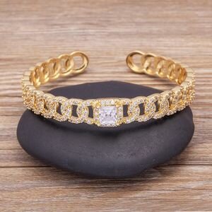 Fashion & Style Bracelet Ouvert En Strass Brillants Pour Femmes,