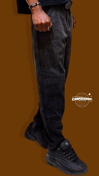 Jeans noir délavé homme