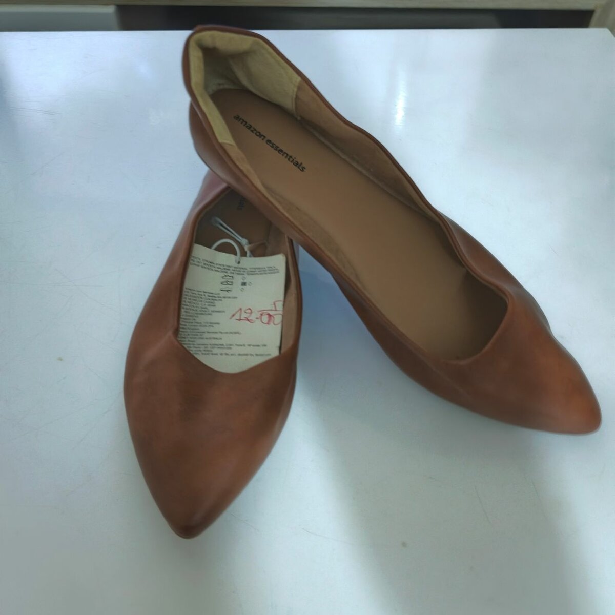 Ballerines en cuir brun