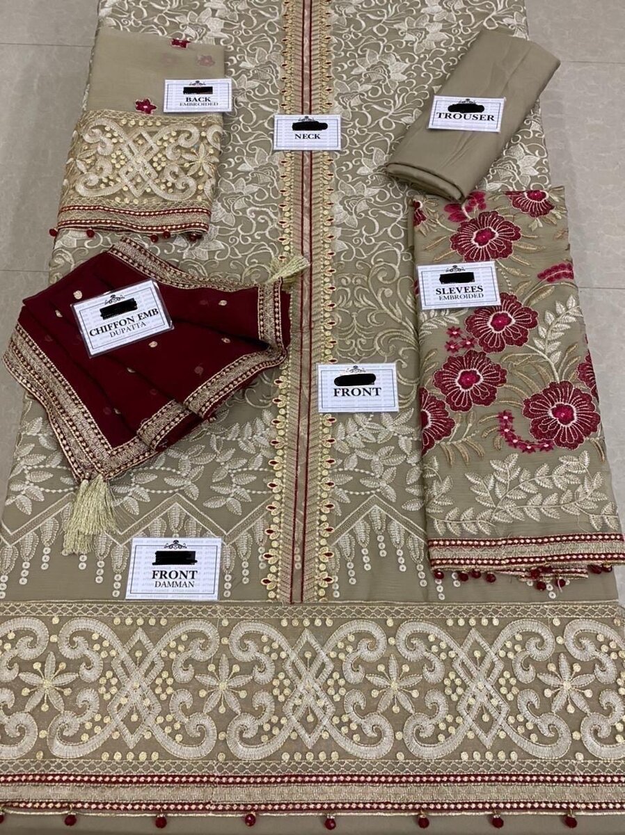 3 PCs Embroidered Unstiched