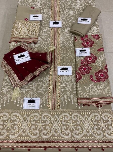 3 PCs Embroidered Unstiched