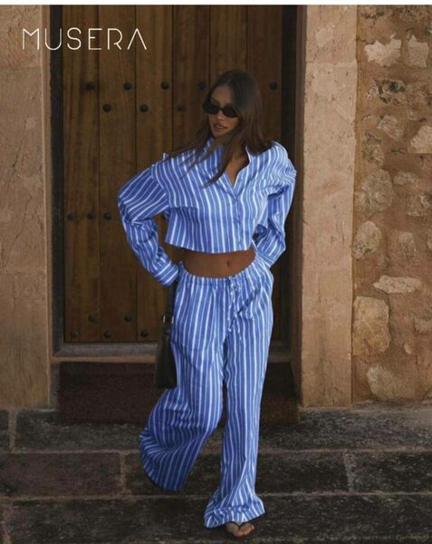 Ensemble d'été rayé femme