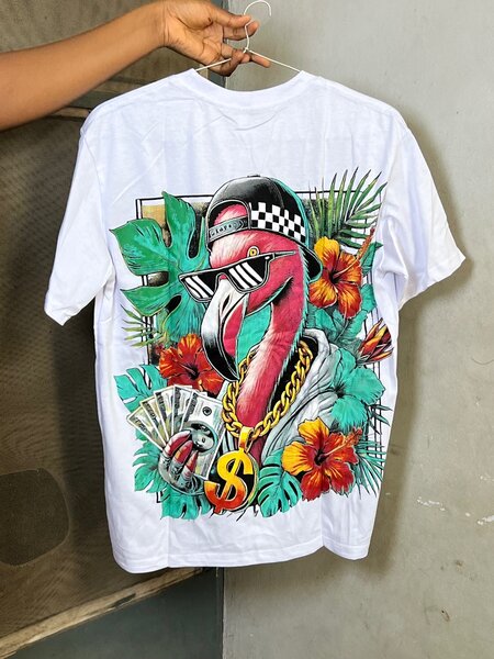 T-shirt graphique flamant tropical