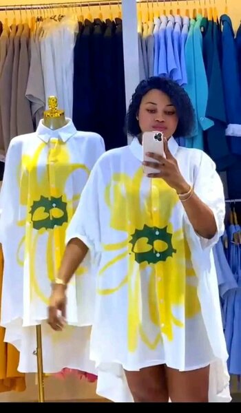 Robe chemise à fleurs