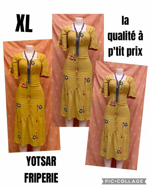 Robe longue fleurie XL