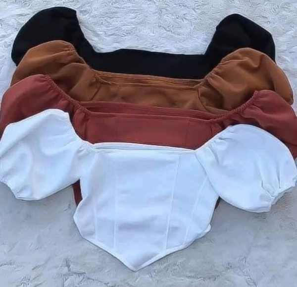 Top à manches bouffantes femme