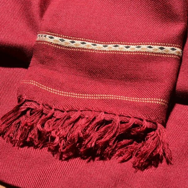 Hunza Mountain Woollen Shawl - Red
