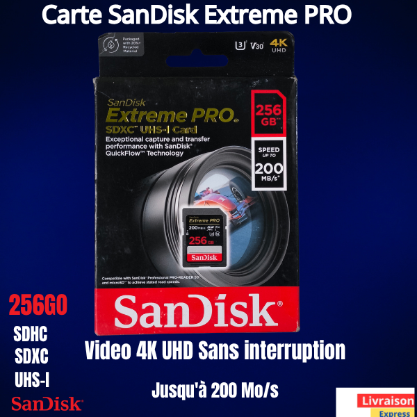 Carte SD SanDisk Extreme PRO 256GB