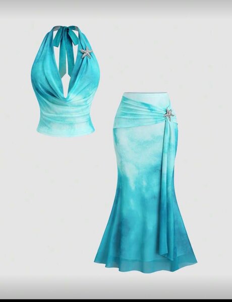 Ensemble estival bleu mer