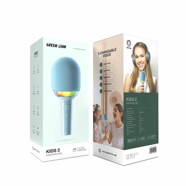 Green Lion Kids 2 Karaoke Mic bleu/rose