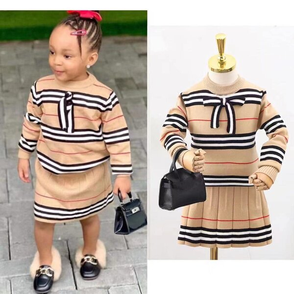 Set for girl, skirt + sweater, age 1-10 years